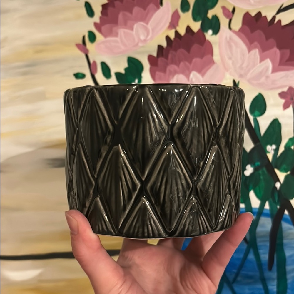 Nate Berkus Black and Gray Geometric Vase